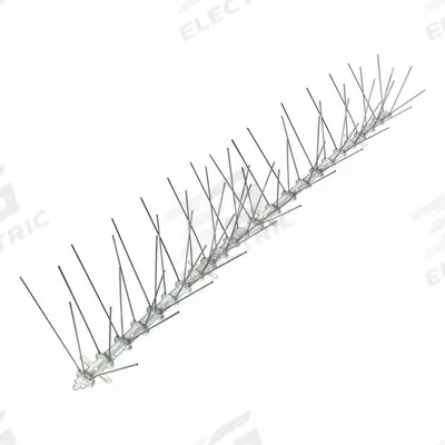 BIRD-X Bird Repellent Spikes: Std, Plastic Base, Clear, 24 ft Overall Lg, 4 1/2 in Overall Wd - Bird Spikes
