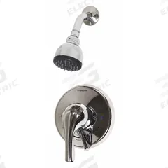 SYMMONS Shower Faucet: Origins, 2.5 gpm Fixed Showerhead Flow Rate, Plastic, Polished Chrome Finish (MPN S-9601-XPLR). Key specifications — Showerhead Material: Plastic; Series: Origins.