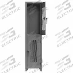 STRONG HOLD Locker: 18 in x 18 in x 75 in, Ventilated, 2 Tiers, 2 Units Wide, Padlock Hasp, Steel (MPN 1.66-2H-18-2T-L). Key specifications — Brand: STRONG HOLD; Locker Color: RAL 7037 "Dusty Gray"; Door Type: Ventilated; Locker Material: Steel; Assembled: Assembled; Number Plate Included: No.
