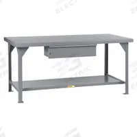 LITTLE GIANT Workbench: Fixed Ht, Steel, 60 in x 36 in, 10,000 lb Overall Load Capacity, Gray (MPN WW-3660-HD). Key specifications — Included Components: Drawer; Brand: LITTLE GIANT.