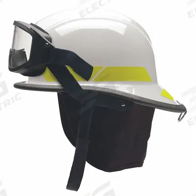 BULLARD Fire Helmet,White,Modern: Chin Strap