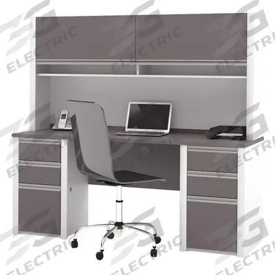 BESTAR Credenza: Sandstone/Slate, 71 1/8 in Overall Wd, 23 3/8 in Overall Dp - Connexion Series