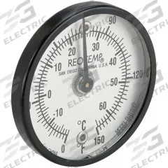 REOTEMP Magnetic Dial Thermometer: 0°F to 150°F /-20°C to 65°C, +/- 2% Full Scale Accuracy (MPN SUR15V2). Key specifications — Accuracy: +/- 2% Full Scale; Brand: REOTEMP.