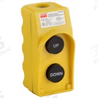 DAYTON Pendant Control Station: (2) Push Buttons, 2NO, Up/Down, NEMA 1/3/3R/4/4X, (2) Push Buttons (MPN 20C809). Key specifications — AC Contact Rating: 10 A @ 600 V; Action: Momentary/Momentary; DC Contact Rating: 5 A @ 600 V; Enclosure Material: Plastic; Legend: Up/Down; Operator Configuration: (2) Push Buttons; Brand: DAYTON; Manufacturer Part Number: 20C809.