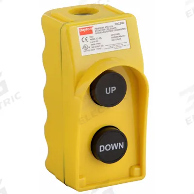 Dayton Pendant Control Station: (2) Push Buttons, 2NO, Up/Down, NEMA 1/3/3R/4/4X - Push-Button Pendants