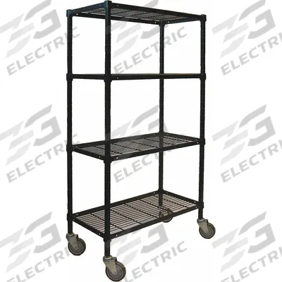 APPROVED VENDOR Wire Shelving Unit: 48 in x 24 in x 70 in, Dry, Split Sleeve, 4 Shelves - Mobile Wire Shelving for Dry Use