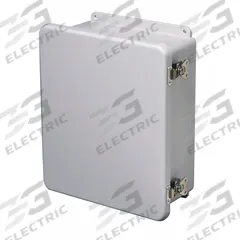 WIEGMANN Enclosure: Fiberglass, 15 in x 13 in x 6 in, NEMA 1, Solid Cover, Hinged (MPN HW-J161406FCHTL). Key specifications — Brand: WIEGMANN; Closure Method: Latches; Knockouts: Not Included.