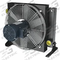 AKG Forced Air Oil Cooler: 25 hp Heat Removed, 60 gpm Max. Flow, 377 psi Max. Pressure, 230/460V AC (MPN A20-3). Key specifications — attr96059: SAE #20; attr96056: S56C; attr96057: 230/460V AC; attr98919: AKG.