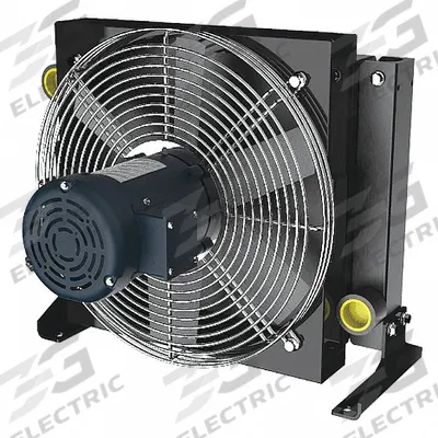 AKG Forced Air Oil Cooler: 25 hp Heat Removed, 60 gpm Max. Flow, 377 psi Max. Pressure - AC Motor Driven Forced Air Oil Coolers