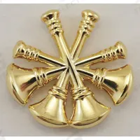 HEROS PRIDE Metal Rank Insignia: Dpty. CF Fire Bugles, 3/4 in, Gold, Metal, Clutch Pin, 1 PR (MPN 4447G). Key specifications — attr1074238: Clutch Pin; attr188498: 3/4 in; attr188499: Gold; attr188500: Metal; attr188503: Dpty. CF Fire Bugles; attr193746: HEROS PRIDE.