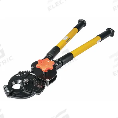 KLEIN TOOLS Ratchet Cable Cutter: Plastic Handle, Shear - Ratcheting Electrical & Data Cable Cutters
