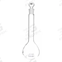 APPROVED VENDOR Volumetric Flask: 50 mL, Colorless, Conical, 0.05 mL, Includes Closure (MPN 5YHZ6). Key specifications — Shape: Conical; Tolerance: 0.05 mL; Body Color: Colorless; Brand: APPROVED VENDOR; Compatible with Stopper Size: 10/13.