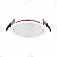 ETI Fire-Rated Down Lighting: 6 in Dia, 1,200 lm, 2700K/3000K/3500K/4000K/5000K, 14 W, 120V AC (MPN FRCDL-6IN-1200LM-9-CP5-SV-TD). Key specifications — Trim Color: White; LED Replacement For: 75W; Dimmable: Yes; Color Temperature: 2700K; Brand: ETI; Voltage: 120V AC.