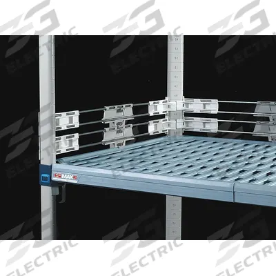 METRO Back Ledge: 2 in x 48 in, Side to Side, 2 Dividers/Ledges, Polymer/Stainless Steel - Ledges for Plastic Shelving