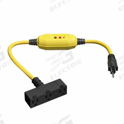 APPROVED VENDOR Line Cord GFCI: Auto Reset, 3 ft Lg, 12/3, 5-15P Plug, 15 A Current, 125V AC - Inline GFCI Cords