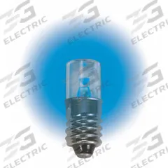 APPROVED VENDOR Compact LED Bulb: LED, Miniature Screw (E10), (T) Tubular, T3-1/4, 6.3V DC, Blue (MPN LM1006MS-B). Key specifications — Light Color: Blue; Bulb Shape: T3-1/4; Trade Number: 40,46,50,133,134,401,438,502,1482; Brand: APPROVED VENDOR; Voltage: 6.3V DC.