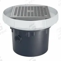 ZURN Floor Drain: 5 in Overall Dia, 5 in Grate Size, 4 in Nominal Pipe Size, Solvent Weld, PVC (MPN EZ-PV4-ST). Key specifications — Color: Bronze; Connection Type: Solvent Weld; Brand: ZURN.