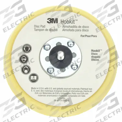 3M Low Profile Hook-and-Loop Disc Backup Pad: 5 in Dia x 11/16 in T - Threaded-Shank Sanding Disc Backing Pads