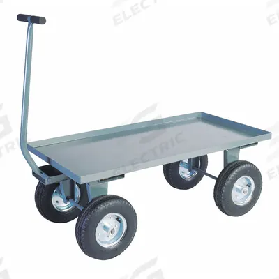 JAMCO Wagon Truck: 2,000 lb Cap, 48 in L x 24 in W x 19 in H Deck, T-Shaped, 12 ga Frame - Lipped Metal Deck Trucks