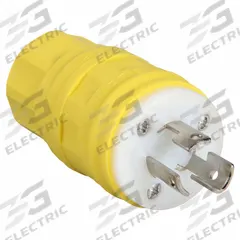 HUBBELL Straight Blade Plug: 5-20P, 125V AC, 20 A, 2 Pole, 3 Blade, Yellow (MPN HBL53CM66C)