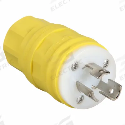 HUBBELL Straight Blade Plug: 5-20P, 125V AC, 20 A, 2 Pole, 3 Blade, Yellow (MPN HBL53CM66C) - General Purpose Plugs