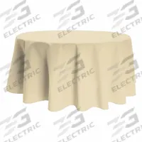 R&R TEXTILE Tablecloth: Round, Ivory, Polyester, 71 in Dia (MPN AT-Signature-71R-9245-Ivory). Key specifications — Material: Polyester; Brand: R&R TEXTILE.