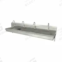 SANI-LAV Wash Station: 4 Stations, 5 in Bowl Dp, 85 in Bowl Lg, 16 1/2 in Bowl Wd, Faucet Included (MPN 5A5B). Key specifications — Includes Side Splash: Side Splash Not Included; Brand: SANI-LAV; Power Source: Battery Powered.