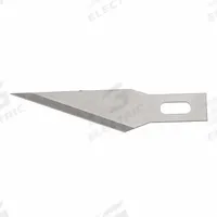 STANLEY Hobby Knife Blade: 1 9/16 in Blade Lg, 0.5 mm Blade Thick, Steel, 5/16 in Blade Wd, 5 PK (MPN 11-411). Key specifications — attr307568: 5R678; attr307563: Steel; attr324883: STANLEY.