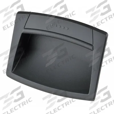 ELESA Recessed Pull Handle: Snap-In, Plastic, Black, Tray, 4.7 in Overall Lg - Angled Inset Pull Handles