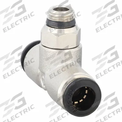 AIGNEP USA Push-Fit Tee Fitting: 8 mm OD x 8 mm OD x 1/8 in Pipe Size, Nickel, Silver - Nickel-Plated Brass Tube Fittings