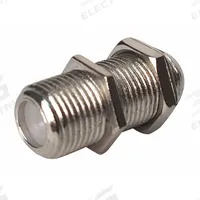 VITEK Barrel Coupler: Female, Inline Coupler, Silver, Crimp-On, RG-59, 1 GHz Max Freq, 100 PK (MPN VT-F-BARREL100). Key specifications — Product Type: Inline Coupler; Brand: VITEK; Color: Silver; Finish: Chrome Plated; Gender: Female.
