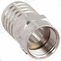 POWER FIRST Coaxial Connector: Male, Connector, Silver, Crimp-On, RG-6, 1 GHz Max Freq, F-Type (MPN 5LR16). Key specifications — Product Type: Connector; Brand: POWER FIRST; Color: Silver; Finish: Nickel-Plated; Gender: Male.