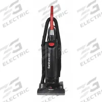 SANITAIRE Upright Vacuum Cleaner: 13 in Cleaning Path Wd, 135 cfm Air Flow, 17 lb Wt, HEPA, Bag (MPN SC5713D). Key specifications — Color: Black; Vacuum Motor Type: Brushed; Includes Onboard Hose: Onboard Hose Included; Head Height Adjustment: 7-Position; Brand: SANITAIRE; Includes: Crevice Tool; Independent Brush Motor: No; Broad Combined Bag/Bagless & HEPA: Standard Bag Vacuum.