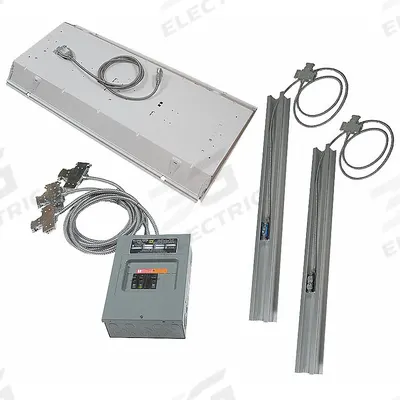 PORTA-KING Modular Electric Kit: 10 ft x 12 ft, LED, 4 ft x 2 ft, Gray - Modular Lighting, Outlet & Wiring Kits for In-Plant Offices