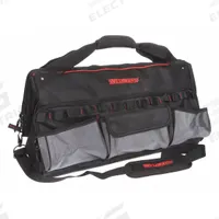 WESTWARD Tool Bag: 22 in W x 12 1/2 in D x 14 in H, Black, Polyester, 11 Pockets, 7 Inside Pockets (MPN 32PJ40). Key specifications — Color: Black; Brand: WESTWARD; Material: Polyester.