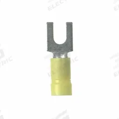 PANDUIT StrongHold(TM) EV10-14FB-Q Loose Piece Fork: Yellow, Vinyl, 1/4 in Stud Size, Std Fork. Key specifications — Barrel Style: Funnel Entry; Manufacturer Part Number: EV10-14FB-Q; Brand: PANDUIT; Series: EV10.