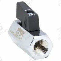 JOMAR VALVE Manual Two-Way Ball Valve: 1/4 in, Chrome-Plated Brass, Straight, FIP x FIP, One-Piece (MPN 100-431). Key specifications — Brand: JOMAR VALVE; Handle: Locking Lever.