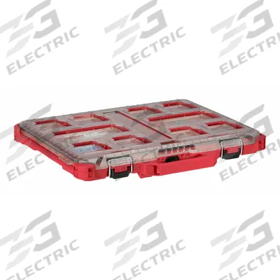 MILWAUKEE PACKOUT Tool Case: 19 11/16 in W x 16 5/16 in D x 2 1/2 in H, Plastic, Red - PACKOUT Tool Organizer Boxes