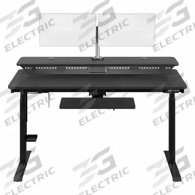 VERSADESK Electric Sit-Stand Desk: Black, Wood, 72 in Overall Wd, 30 in Overall Dp - Electric Adjustable-Height Desks