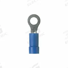 PANDUIT Ring Terminal: Blue, Vinyl Insulation, #8 Stud Size, 16 AWG to 14 AWG Wire Sizes, 600 V (MPN PV14-8R-M). Key specifications — attr1308027: PANDUIT; attr1356513: PV14; attr1356587: Funnel Entry.