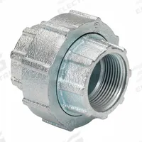 BRIDGEPORT FITTINGS Threaded Coupling - Three-Piece: Iron, 1 1/4 in Trade Size, 2 3/4 in Overall Lg (MPN 1124-RT). Key specifications — Insulated: No; Compatible Conduit Type: RMC; Brand: BRIDGEPORT FITTINGS.