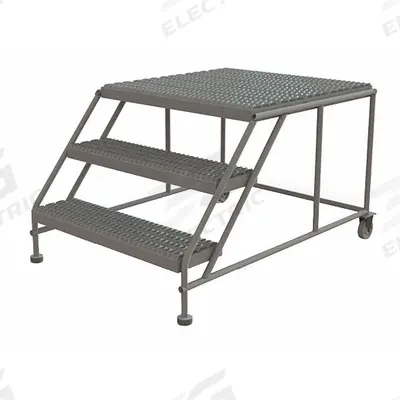 TRI-ARC Mobile Work Platform: 2.5 ft Platform Ht - Max, 36 in x 35 in, Steel - Tilt-&-Move Rolling Single-Access Platforms