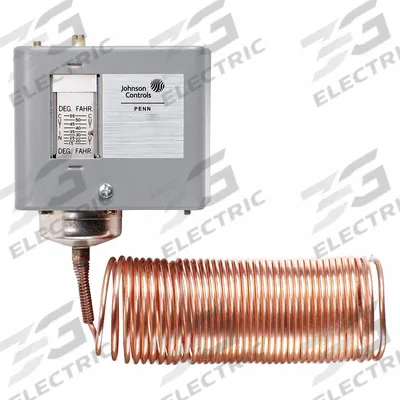 JOHNSON CONTROLS Line Volt Mechanical Tstat: 35° to 80°F, Steel, Adj - Two-Circuit Indoor Single-Stage Controls