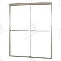 FOREMOST Shower Door: 38 in Min. Door Wd, 42 in Max. Door Wd, 65 in Overall Ht, Clear Tempered Glass (MPN CVSS4265-CL-BN). Key specifications — Brand: FOREMOST; Door Frame Finish: Brushed Nickel.
