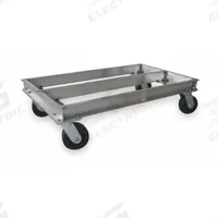 APPROVED VENDOR General Purpose Dolly: 2,000 lb, Silver, 42 in L x 24 in W x 9 in H Deck, (4) Swivel (MPN 2TUN9). Key specifications — Brand: APPROVED VENDOR; Color: Silver; Caster/Wheel Configuration: (4) Swivel; Lip Type: Flush; With Tow Eye: No.