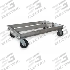 APPROVED VENDOR General Purpose Dolly: 2,000 lb, Silver, 42 in L x 24 in W x 9 in H Deck, (4) Swivel (MPN 2TUN9). Key specifications — Brand: APPROVED VENDOR; Color: Silver; Caster/Wheel Configuration: (4) Swivel; Lip Type: Flush; With Tow Eye: No.