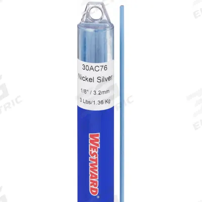 WESTWARD Brazing Alloy: Nickel Silver, 0%, RBCuZn-D, 1/8 in x 36 in, Flux-Coated - Nickel-Silver Brazing Alloys