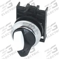EATON Short-Handled Selector Switch: 22 mm Panel Mount Size, 2 Positions, No Cam Needed Cam (MPN M22M-WKV). Key specifications — Action: Maintained/Maintained; Cam: No Cam Needed; Brand: EATON; Switch Bezel Material Type: Metallic.