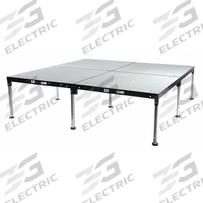 BIL-JAX Portable Stage Package: 2.3 ft Max Overall Ht, 16 ft Overall Lg - Adjustable-Height Stages