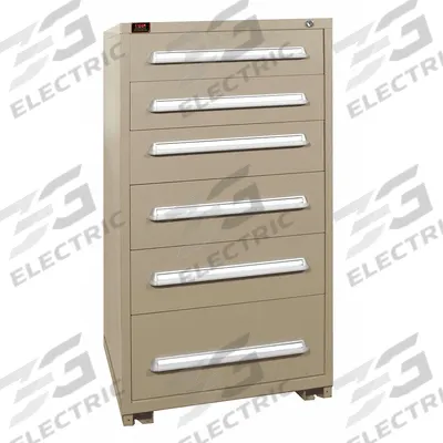 LYON Modular Drawer Cabinet: 30 in x 28 1/4 in x 59 1/4 in, 6 Drawers, 64 Compartments - Lyon Modular Drawer Cabinets